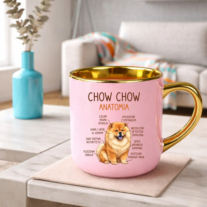 Chow chow - anatomia - elegancki kubek na prezent