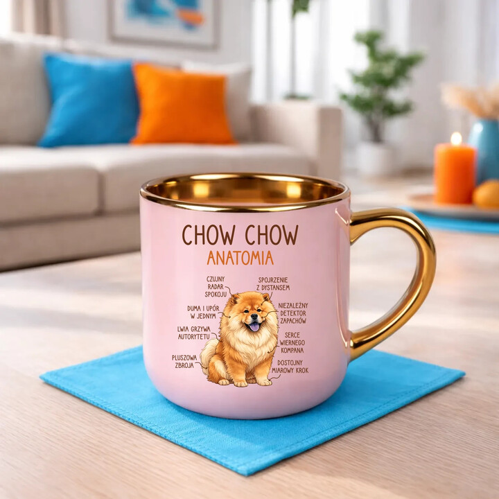 Chow chow - anatomia - elegancki kubek na prezent