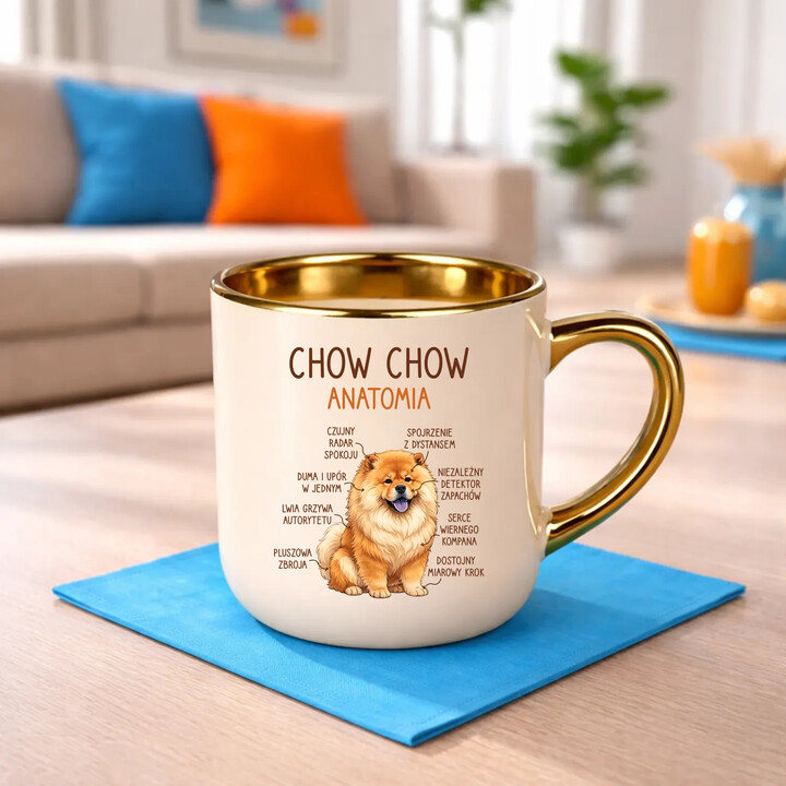 Chow chow - anatomia - elegancki kubek na prezent