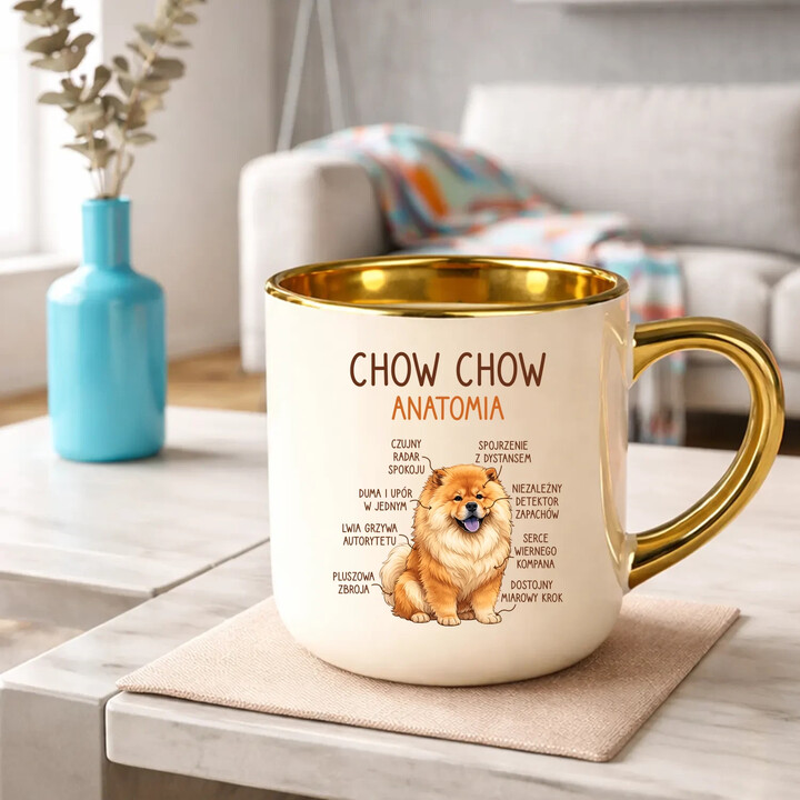 Chow chow - anatomia - elegancki kubek na prezent