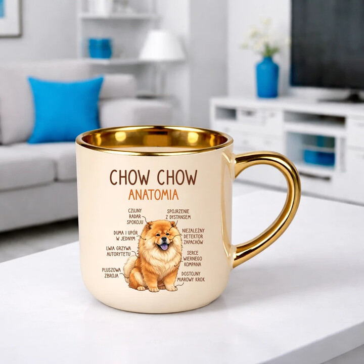 Chow chow - anatomia - elegancki kubek na prezent