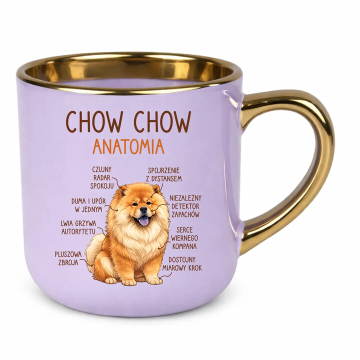 Chow chow - anatomia - elegancki kubek na prezent