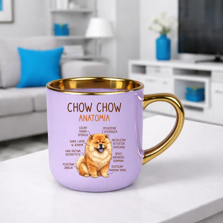 Chow chow - anatomia - elegancki kubek na prezent
