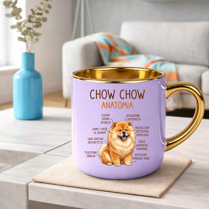 Chow chow - anatomia - elegancki kubek na prezent