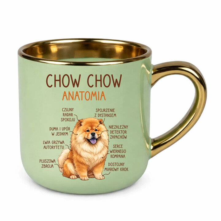 Chow chow - anatomia - elegancki kubek na prezent