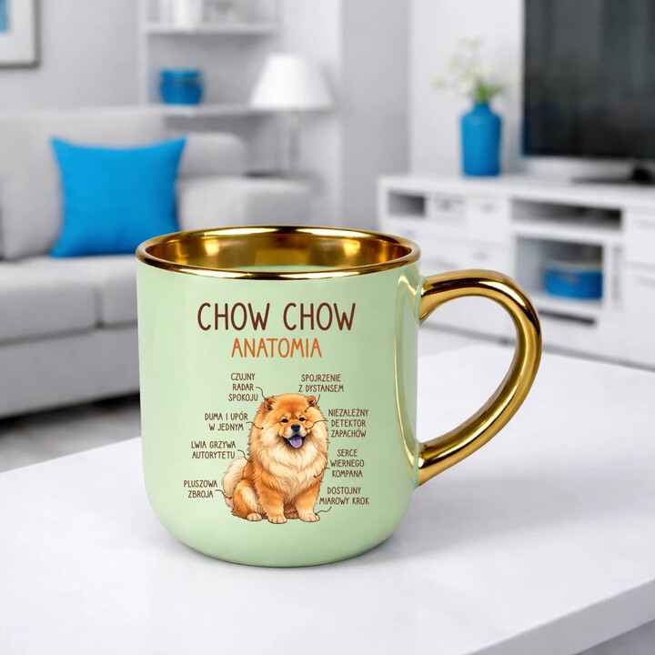 Chow chow - anatomia - elegancki kubek na prezent
