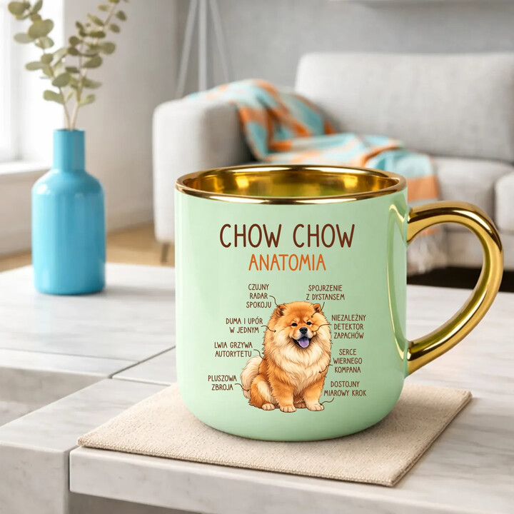 Chow chow - anatomia - elegancki kubek na prezent