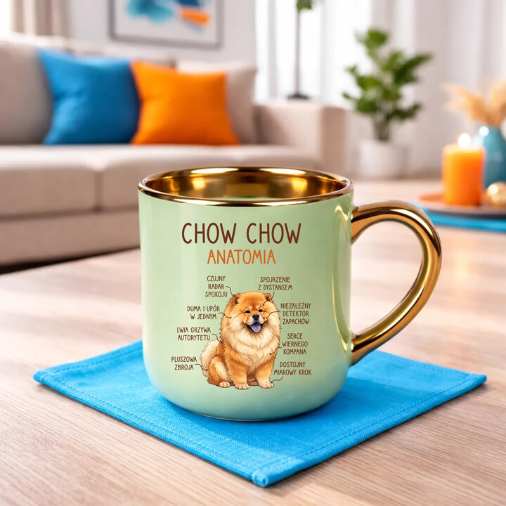 Chow chow - anatomia - elegancki kubek na prezent