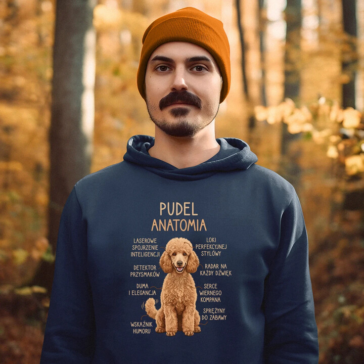 Pudel - anatomia - męska bluza na prezent