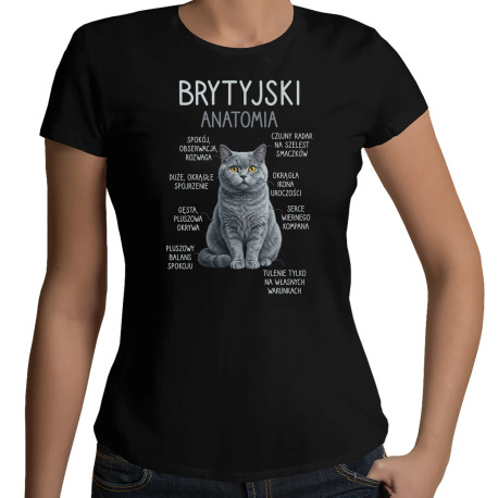 Brytyjski - anatomia - damska koszulka na prezent