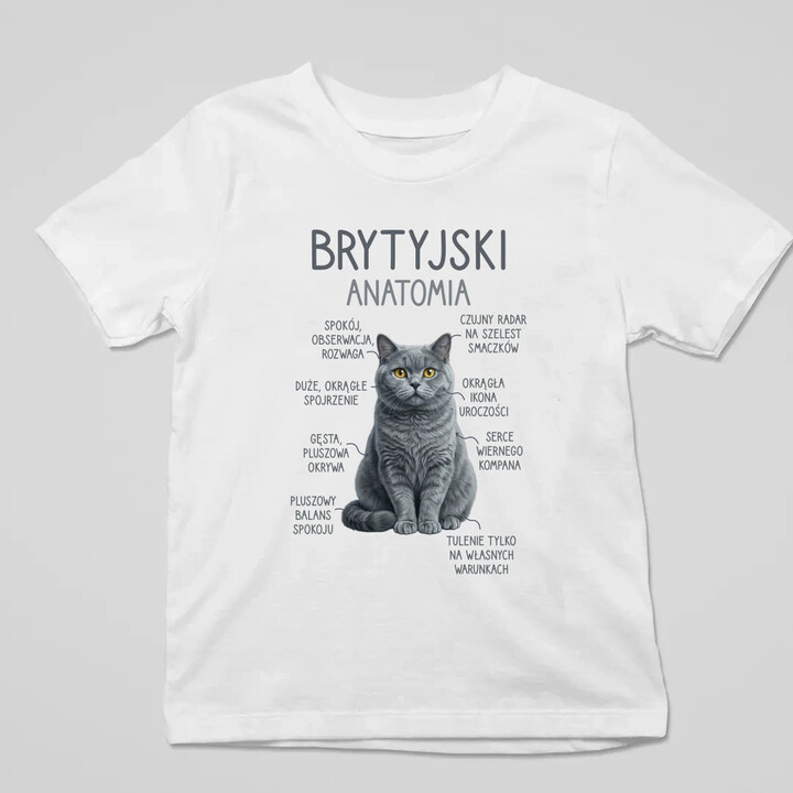 Brytyjski - anatomia - dziecięca koszulka na prezent