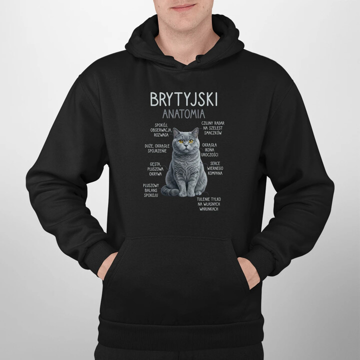 Brytyjski - anatomia - męska bluza na prezent