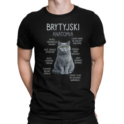 Brytyjski - anatomia - męska koszulka na prezent