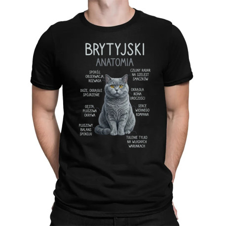Brytyjski - anatomia - męska koszulka na prezent