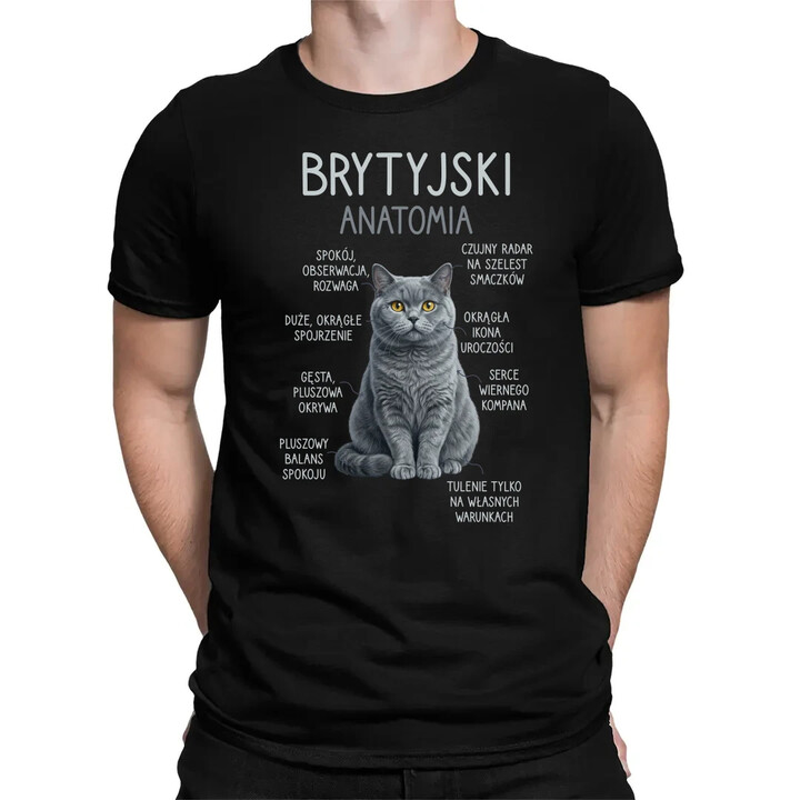Brytyjski - anatomia - męska koszulka na prezent