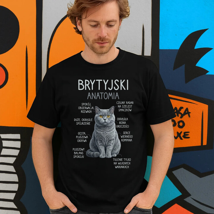 Brytyjski - anatomia - męska koszulka na prezent