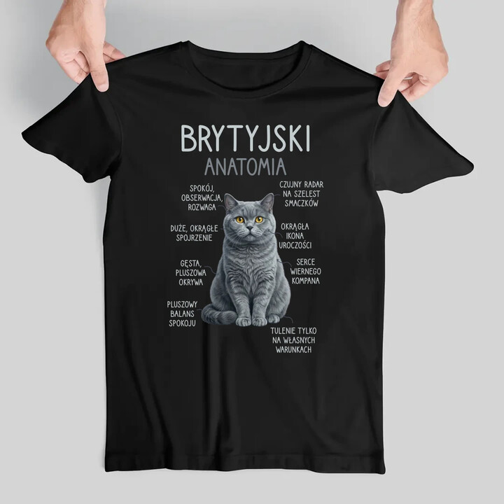 Brytyjski - anatomia - męska koszulka na prezent