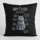 Brytyjski - anatomia - czarna poduszka na prezent