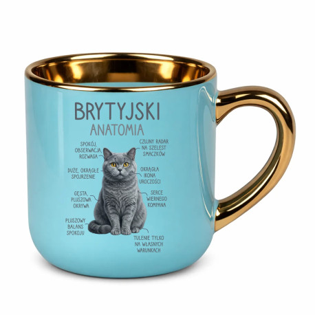 Brytyjski - anatomia - elegancki kubek na prezent