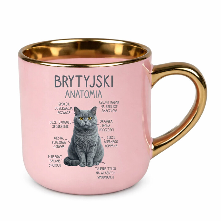 Brytyjski - anatomia - elegancki kubek na prezent