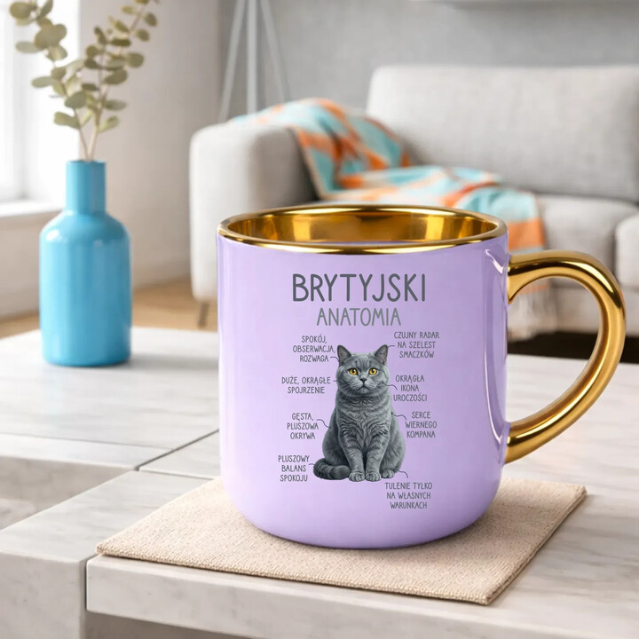 Brytyjski - anatomia - elegancki kubek na prezent