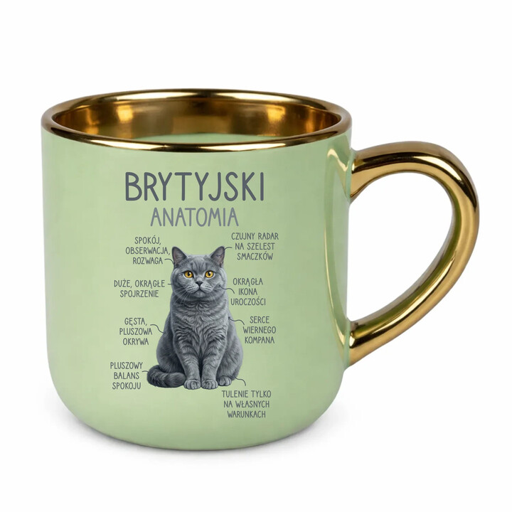 Brytyjski - anatomia - elegancki kubek na prezent