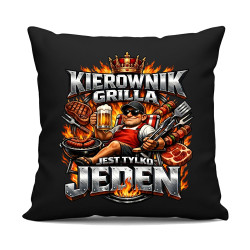 Kierownik grilla jest tylko jeden - czarna poduszka na prezent