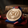 50 urodziny - drewniany medal z grawerem