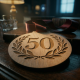50 urodziny - drewniany medal z grawerem