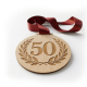 50 urodziny - drewniany medal z grawerem