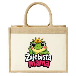 Żajebista mama v3 - Torba z juty na prezent