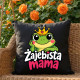 Żajebista mama v3 - czarna poduszka na prezent