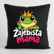 Żajebista mama v3 - czarna poduszka na prezent