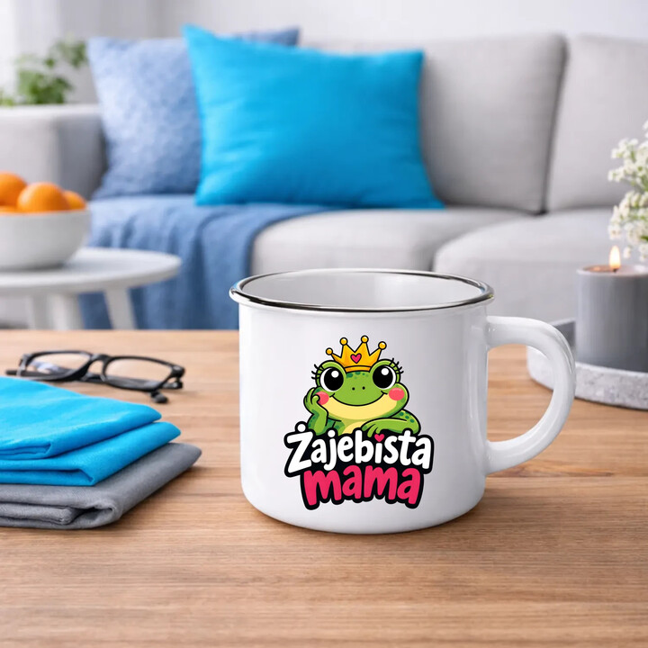 Żajebista mama v3 - kubek emaliowany na prezent