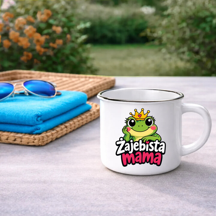 Żajebista mama v3 - kubek emaliowany na prezent