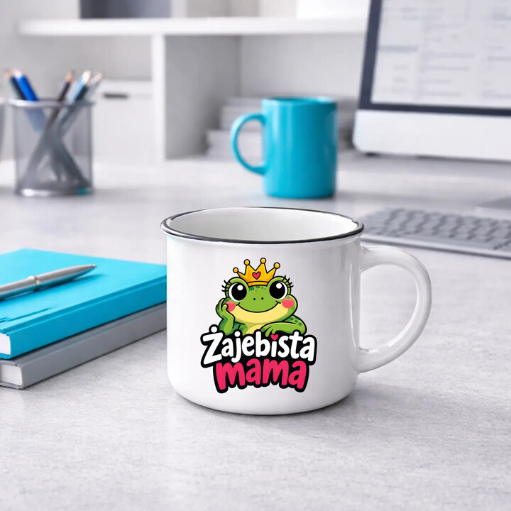 Żajebista mama v3 - kubek emaliowany na prezent