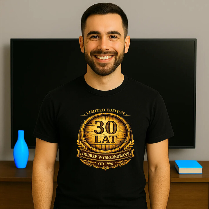 Limited edition 30 lat - dobrze wysezonowany - od 1996 - męska koszulka na prezent
