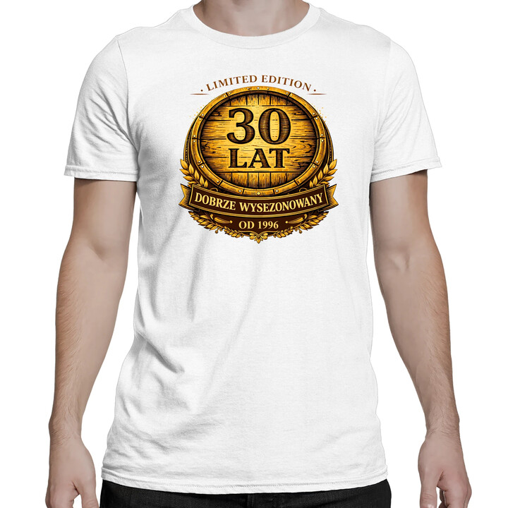 Limited edition 30 lat - dobrze wysezonowany - od 1996 - męska koszulka na prezent