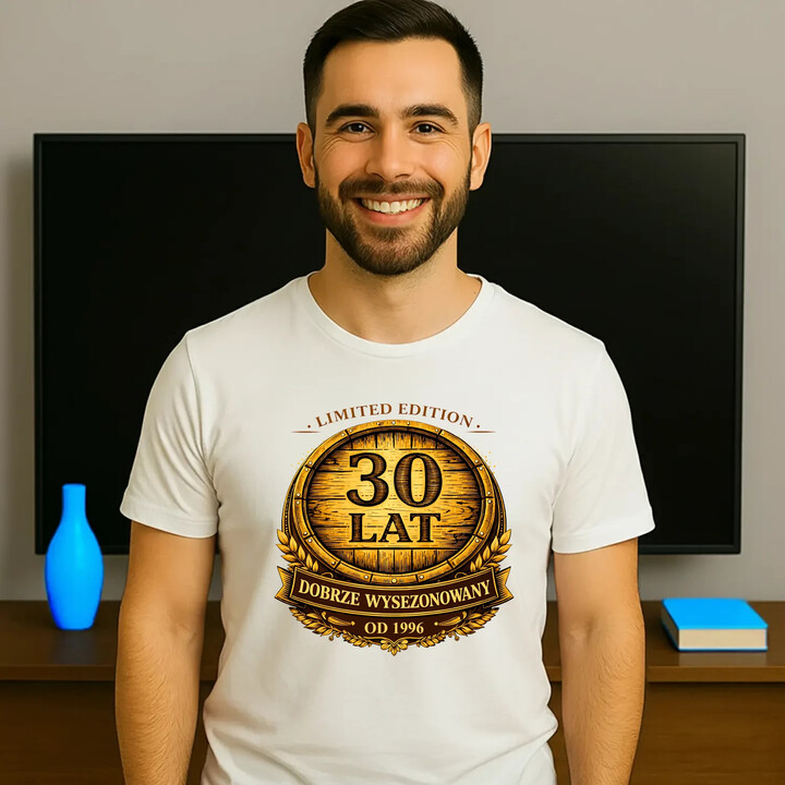 Limited edition 30 lat - dobrze wysezonowany - od 1996 - męska koszulka na prezent