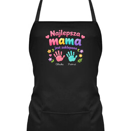 Najlepsza mama jest zaklepana + imiona - fartuch na prezent - produkt personalizowany
