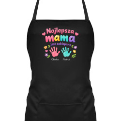 Najlepsza mama jest zaklepana + imiona - fartuch na prezent - produkt personalizowany