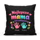 Najlepsza mama jest zaklepana + imiona - czarna poduszka na prezent - produkt personalizowany