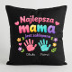 Najlepsza mama jest zaklepana + imiona - czarna poduszka na prezent - produkt personalizowany