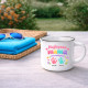 Najlepsza mama jest zaklepana + imiona - kubek emaliowany na prezent - produkt personalizowany