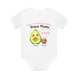 Nasz pierwszy wspólny dzień mamy - rok + imiona - body dziecięce na prezent - produkt personalizowany