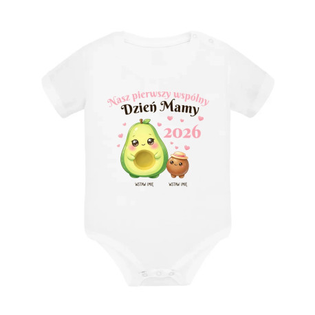 Nasz pierwszy wspólny dzień mamy - rok + imiona - body dziecięce na prezent