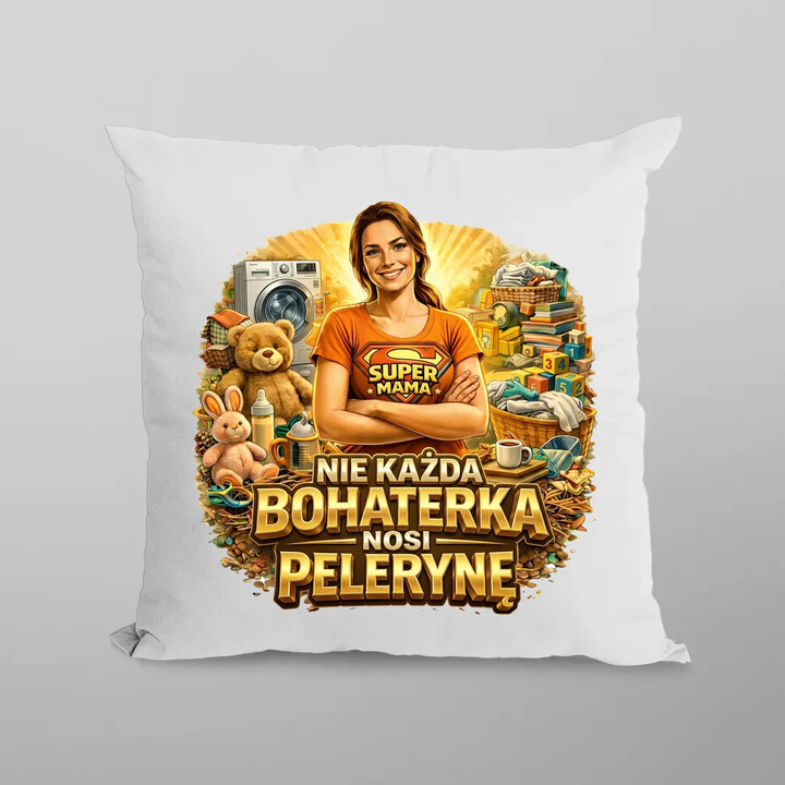 Nie każda bohaterka nosi pelerynę - Mama - poduszka na prezent