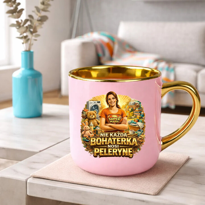 Nie każda bohaterka nosi pelerynę - Mama - kubek elegancki na prezent