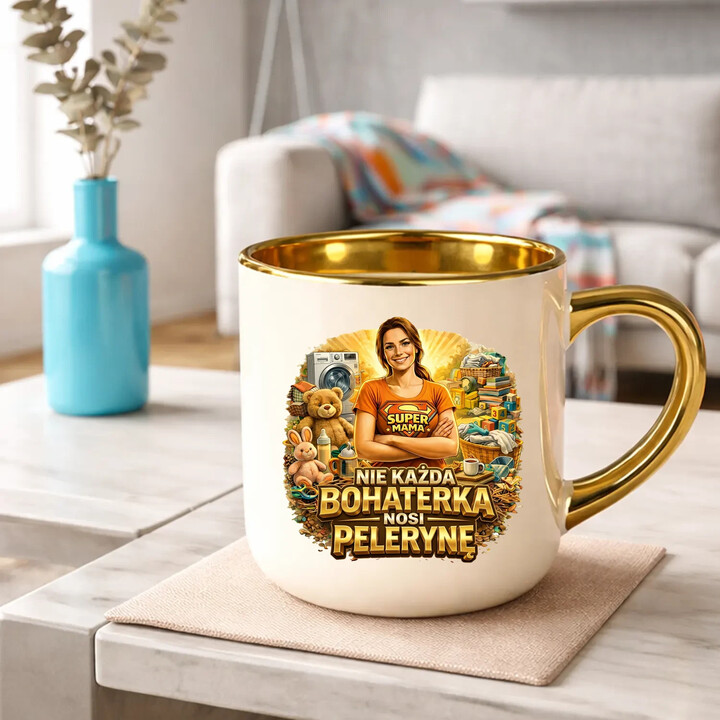 Nie każda bohaterka nosi pelerynę - Mama - kubek elegancki na prezent