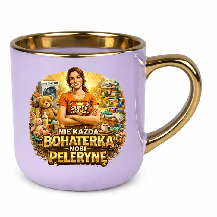 Nie każda bohaterka nosi pelerynę - Mama - kubek elegancki na prezent